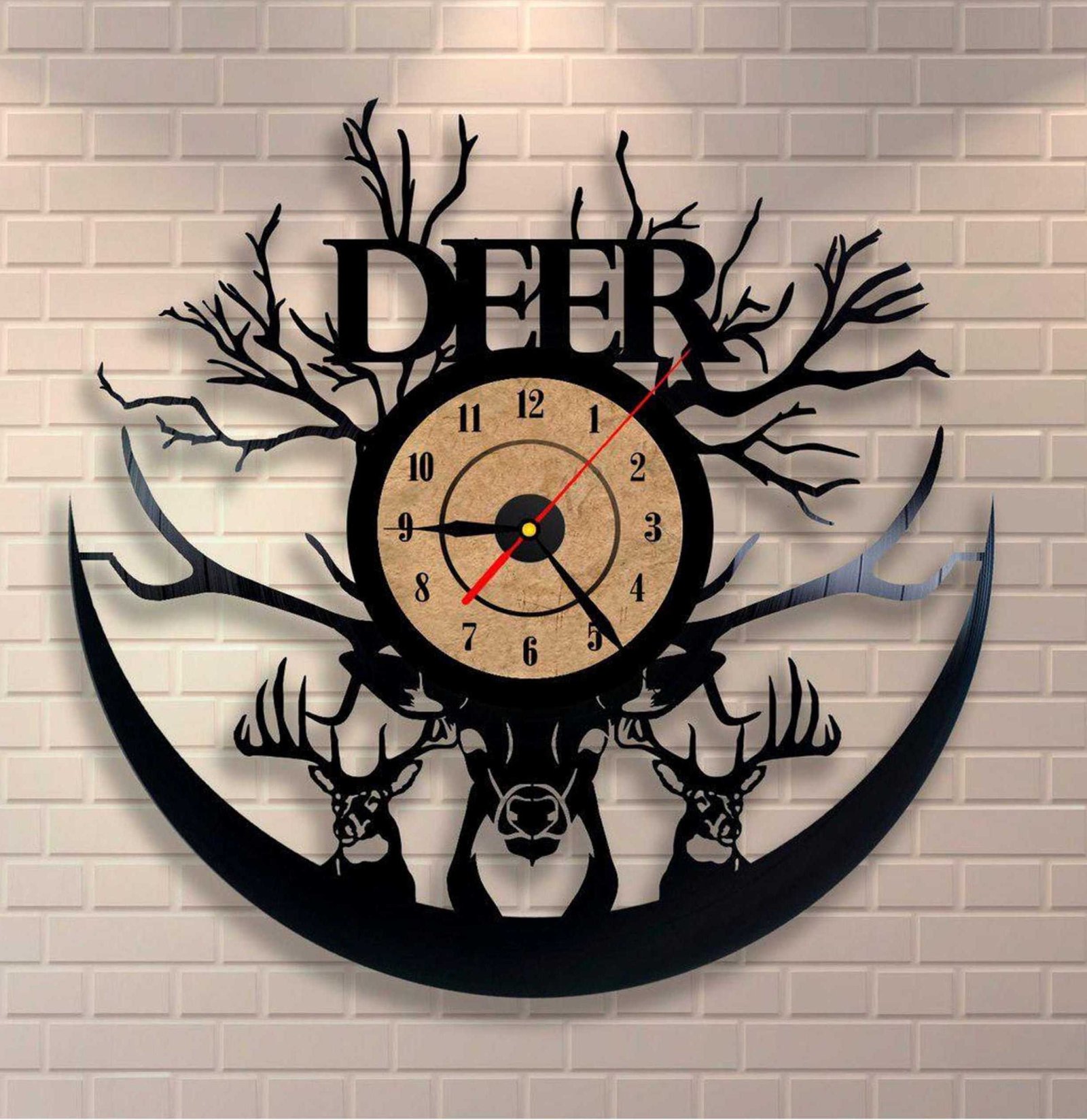 deer clock laser cutting design