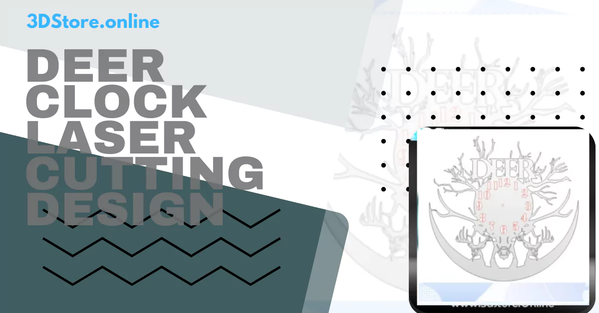 deer clock laser cutting design
