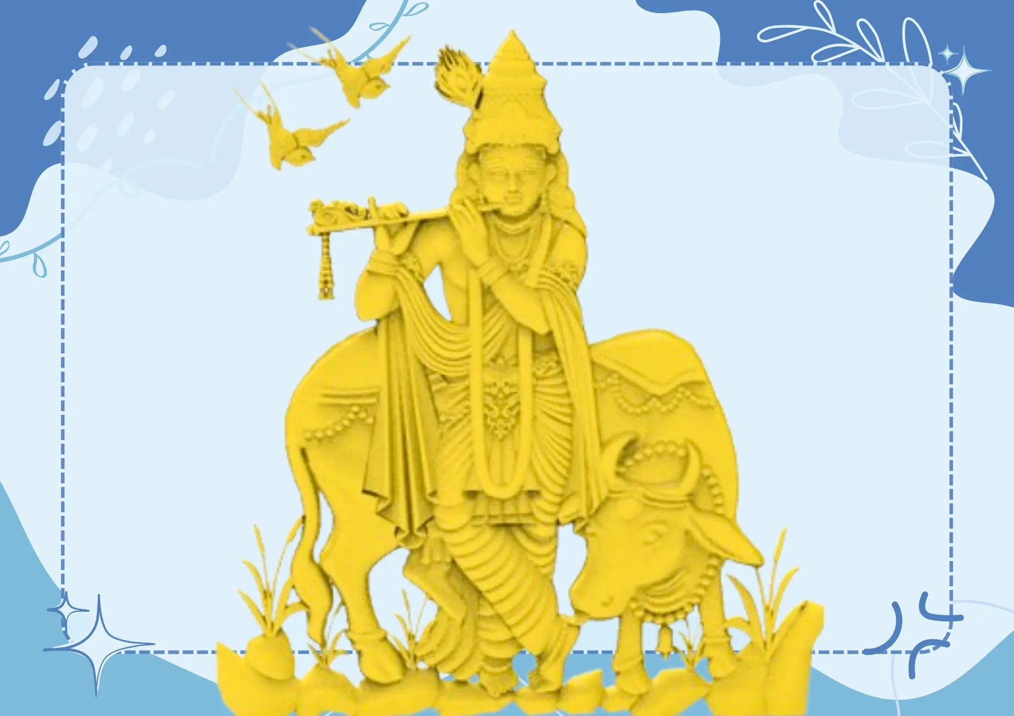 lord krishna with cow