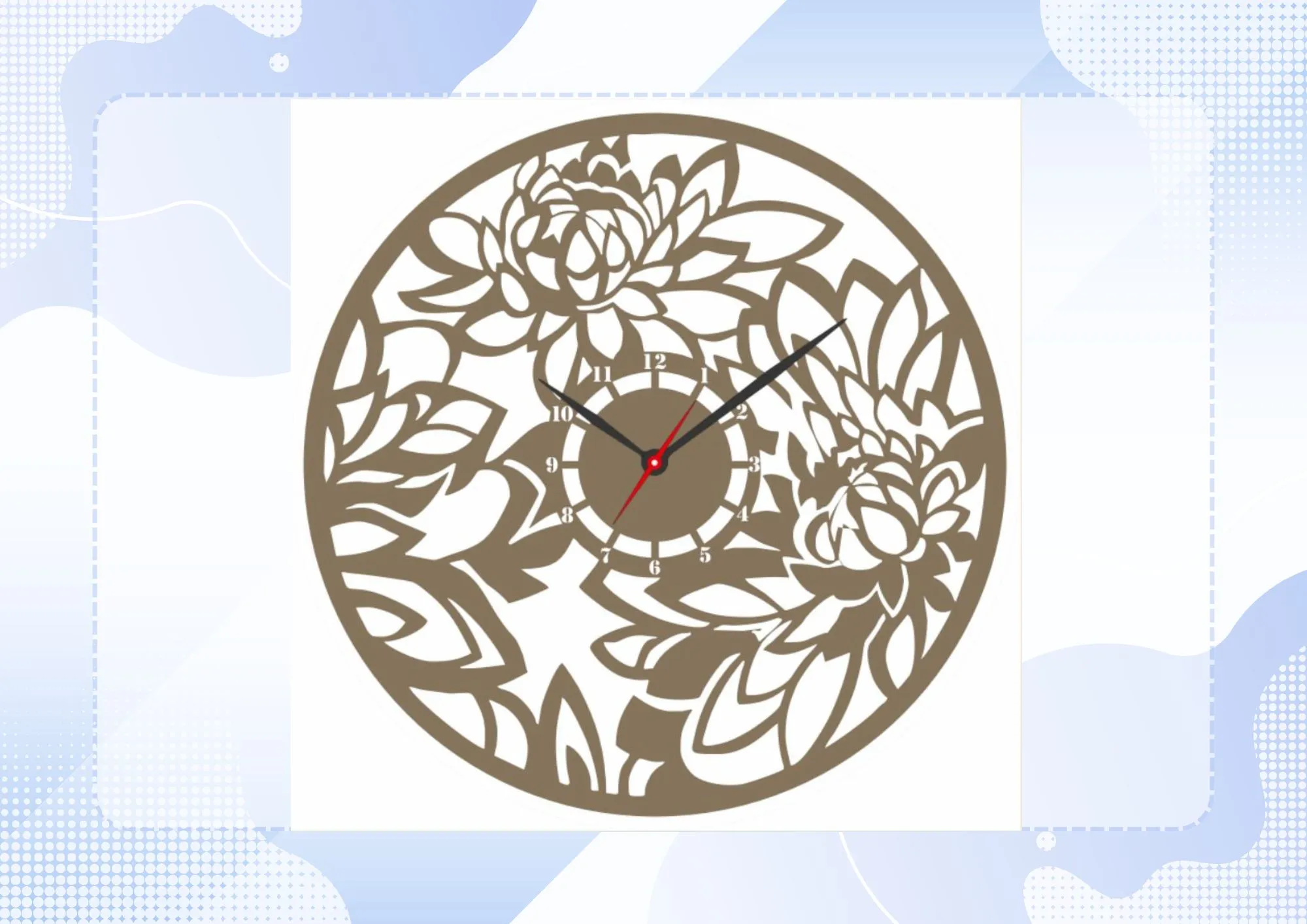 Flower Wall Decor Clock