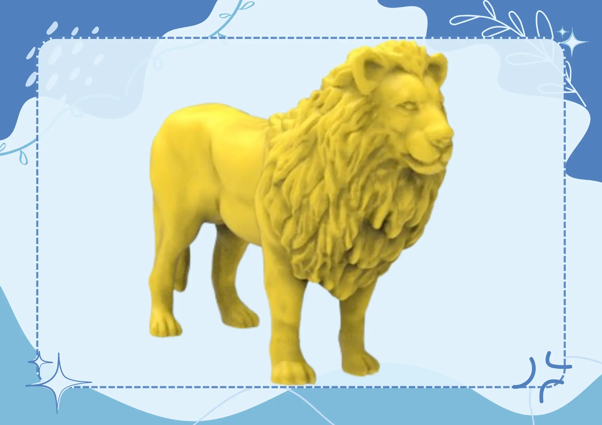 3d LION picture Drawing stl