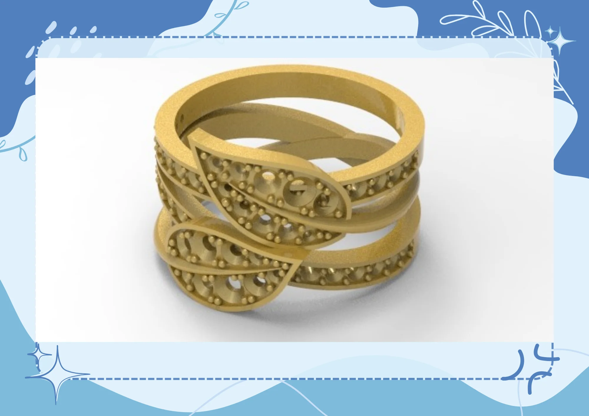 Leaf gold ring design for women