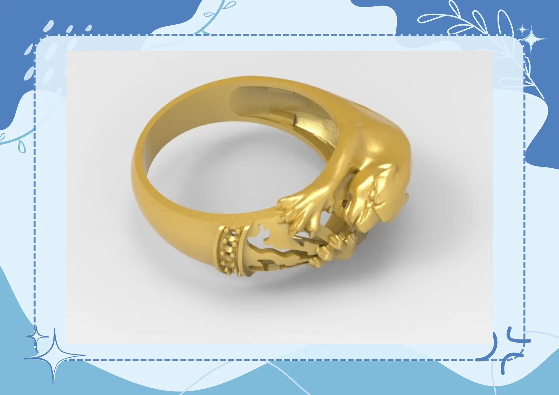 Panthera Gold Ring Design for men